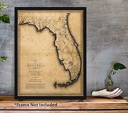 Antiguos Maps Florida by Charles Vignoles circa