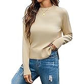 Totatuit Women Cute Cropped Sweater Mock Neck Long Sleeve Lightweight Knit Loose Pullover Sweaters 2025 Fall Trendy Outfits