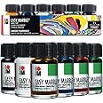 Marabu Easy Marble Paint Set - Primary Colors Starter Set - Marbling Paint Kit for Kids and Adults - Hydro Dipping Paint for Tumblers, Ceramic, Paper, Glass, Plastic - 6 x 15ml Bottles