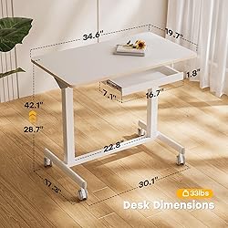JOY worker Mobile Standing Desk, 35In Small