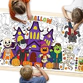 Actilize Halloween Coloring Poster/Tablecloth - 71 x 31.5 Inches | Large Coloring Poster, Halloween Party Decorations, Crafts, Games, Basket Stuffers, Classroom Activities