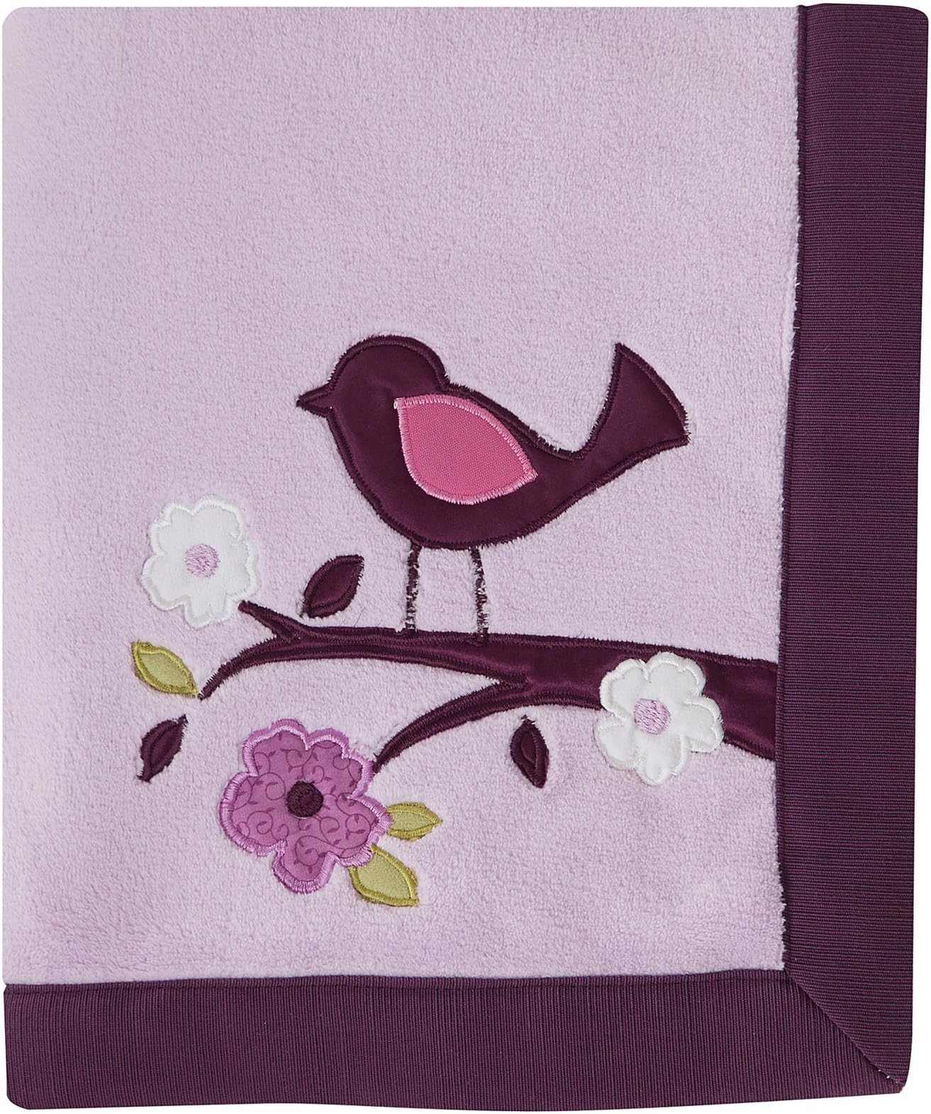 Lambs & Ivy Plumberry Blanket, Plum, Pink, White (Discontinued by Manufacturer)