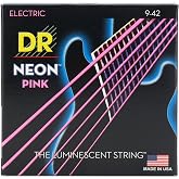 DR Strings HI-DEF NEON Electric Guitar Strings (NPE-9),Pink