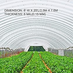 VEVOR Greenhouse Plastic Sheeting 8 x 25 ft, 6 Mil