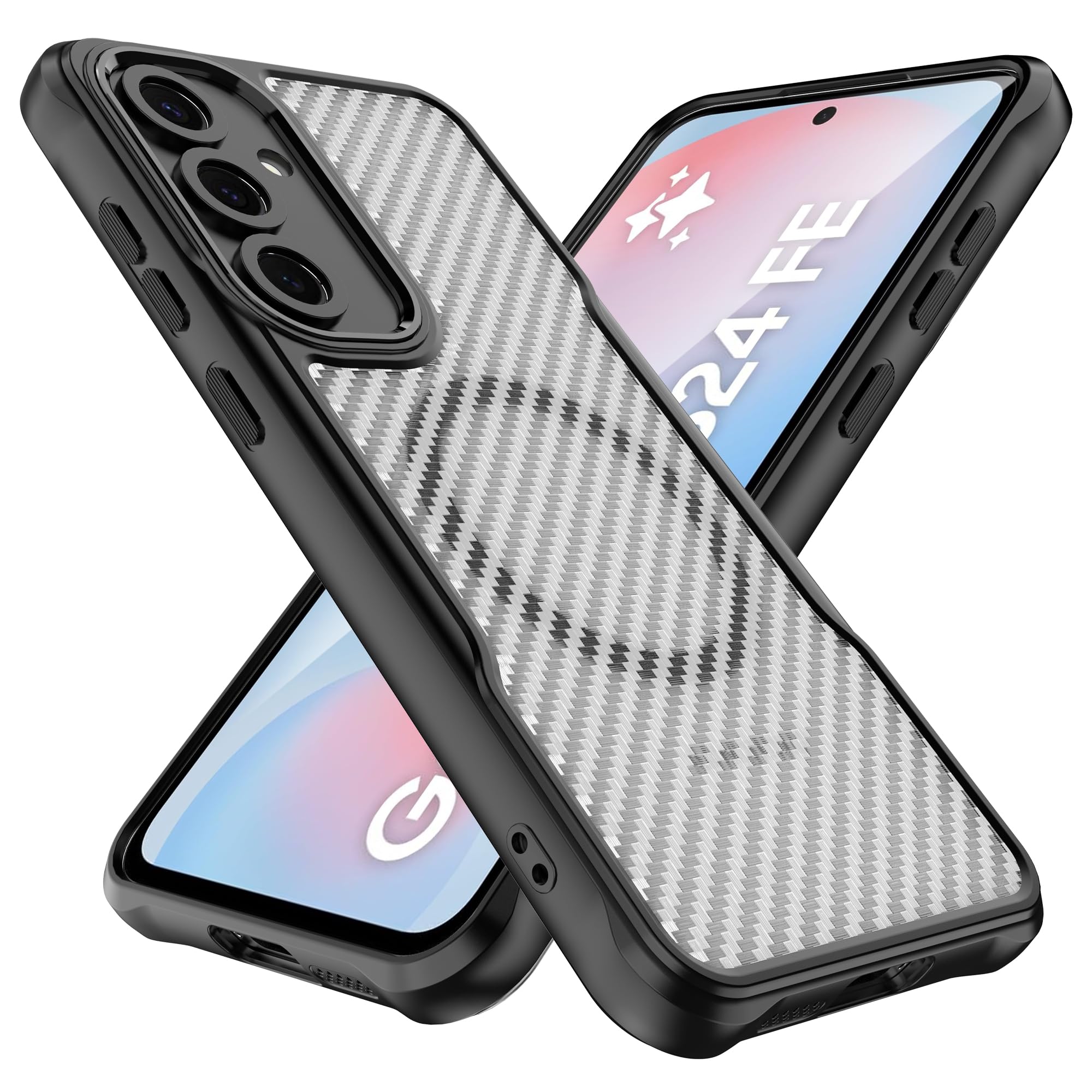 Anoowkoa Designed for Galaxy S24 FE AI Magnetic Carbon Fiber Case.[Compatible with MagSafe][Built-in Magnetic Ring] Lightweight and Stylish.for Samsung Galaxy S24 FE Phone Case