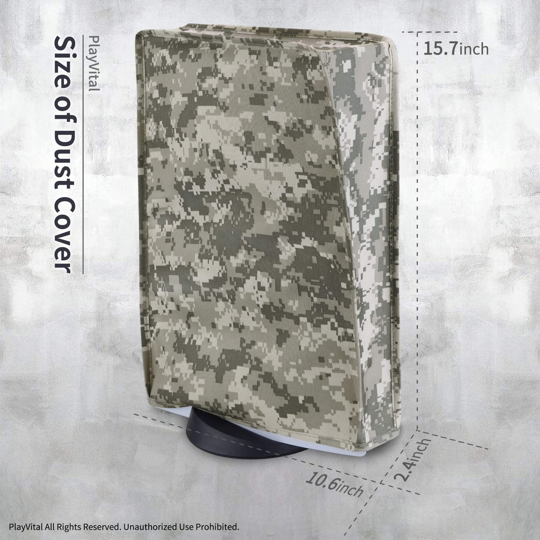 PlayVital Nylon Dust Cover for ps5, Soft Neat Lining Dust Guard for ps5 Console, Anti Scratch Waterproof Cover Sleeve for ps5 Digital Edition & Disc Edition - Digital Camouflage