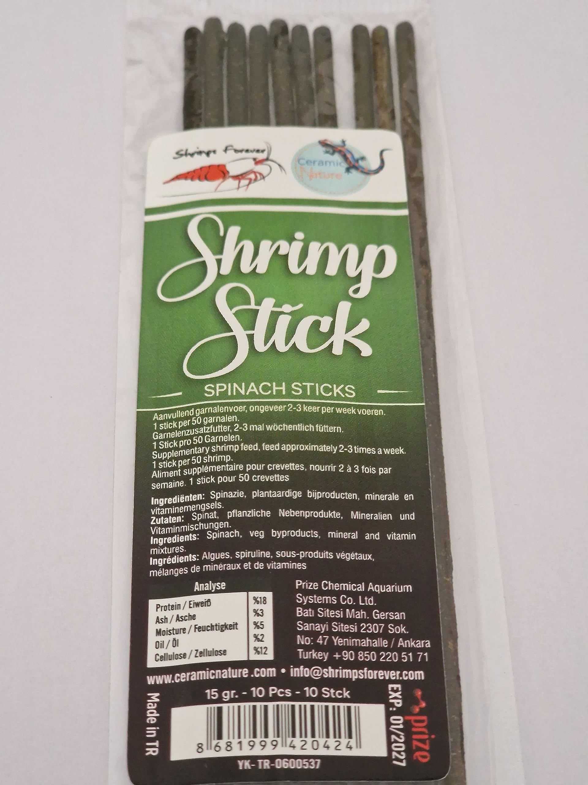 Spinach Shrimp/Fish Lollies, 100% pure natural ingredients, Healthy snack for your shrimp and fish. Shrimps Forever