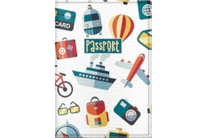 Quttie Passport Cover for Kids, Women and Men, Cute Travel Passport Holder (Tourist Pattern)