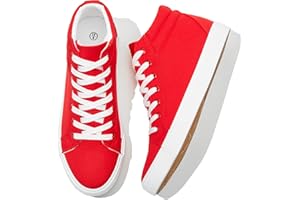 ROMINZ Men's White Canvas High Top Sneakers - Classic Lace-Up Walking Shoes, Light-Weight Soft Casual Tennis Shoes