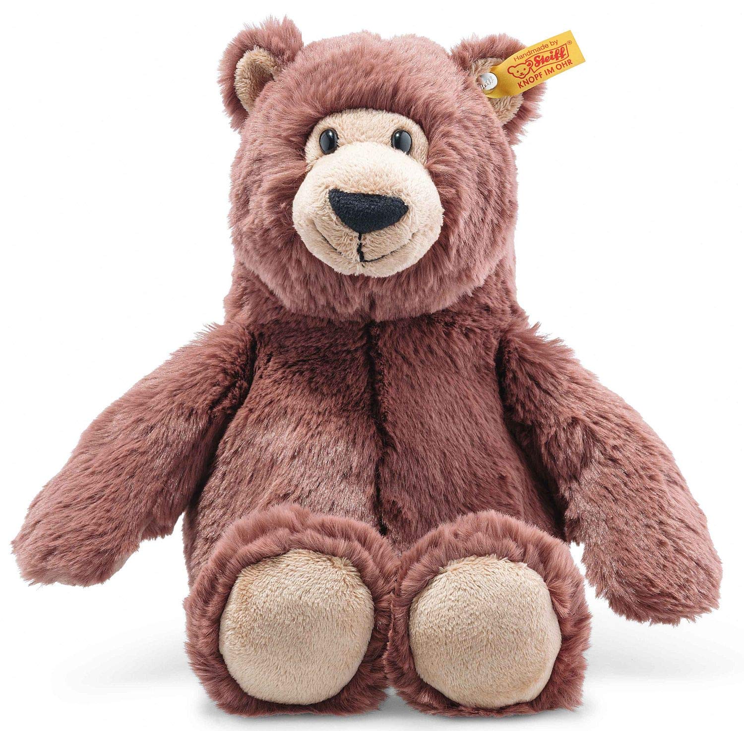 Steiff Bella Bear Original Plush Toy 30 cm, Plush Bear Teddy Sitting, Cuddly Toy for Children, Soft Cuddly Friends, Cuddly Toy for Playing and Cuddling, Washable, Stuffed Toy Red Brown (113840)