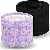 Wandx Kids Winter Fleece Neck Warmer Gaiter Children Cold Weather Face Cover Knitted Wide Stripes Ski Mask for Boys Girls