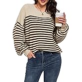 Women Casual Long Sleeve Sweater 2025 Fall Winter Ribbed Knit Pullover Loose Crewneck Sweater Jumper Tops
