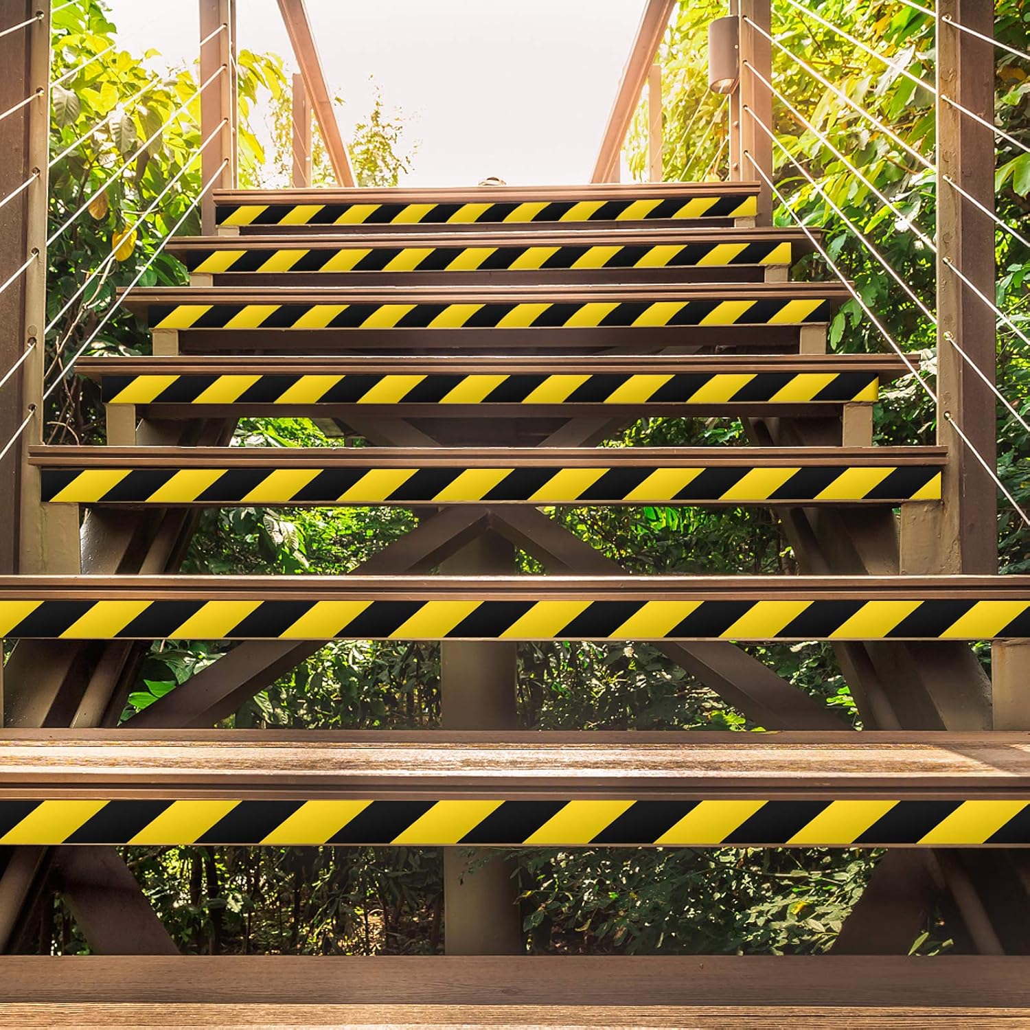 Black & Yellow Hazard Warning Safety Stripe Tape - High Visibility Barricade Adhesive Tape - Strong Adhesive Caution Duct Tape for Floors, Walls, Pipes and Equipment (2" X 36 Yds): Industrial & Scientific