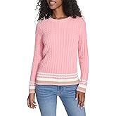 Tommy Hilfiger Womens Cotton Crewneck Cable Sweater