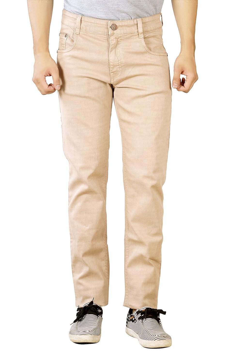 studio nexx men's regular fit jeans (pastel brown)