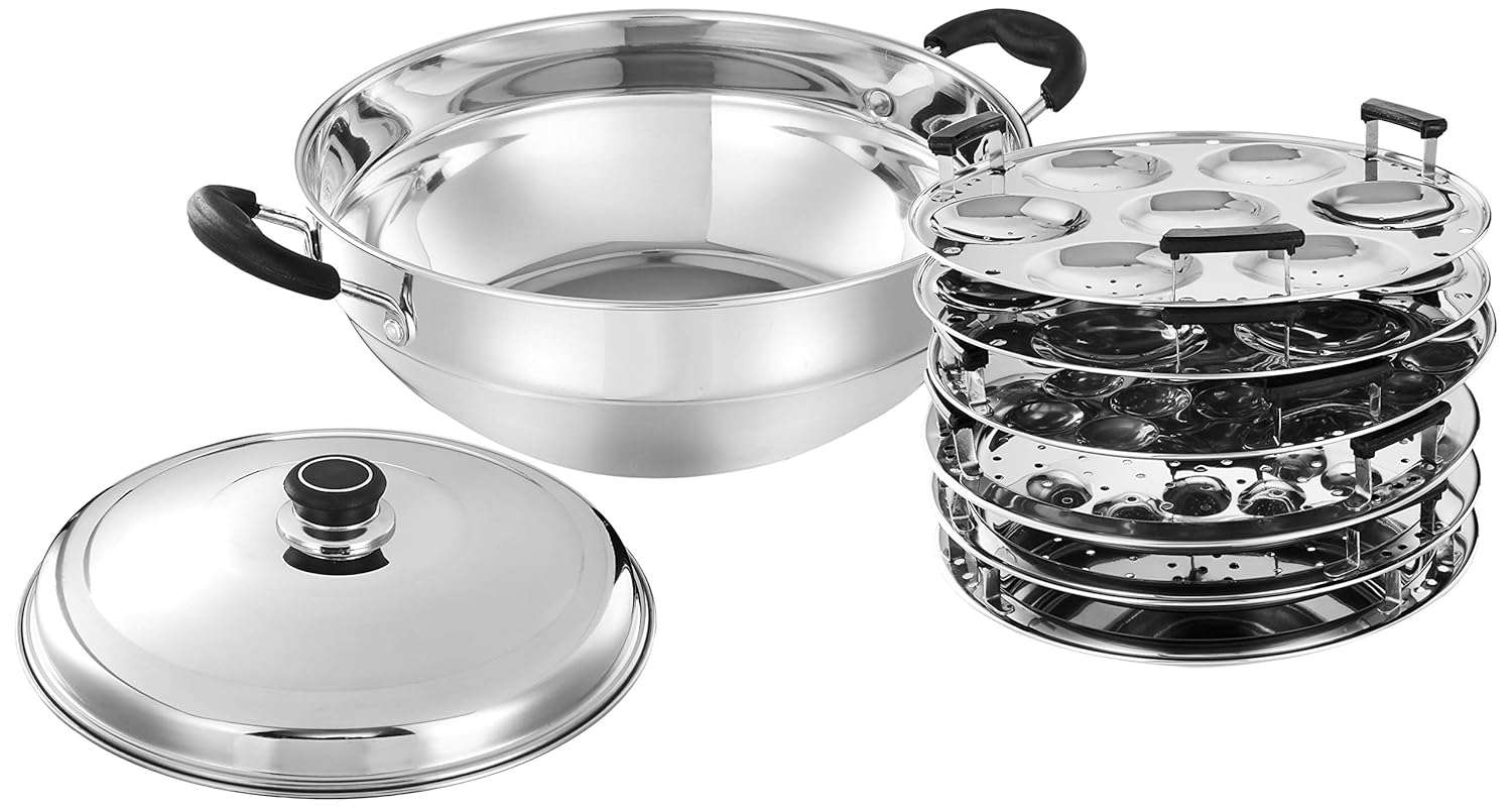 Amazon Brand - Solimo Stainless Steel Induction Bottom Idli Maker