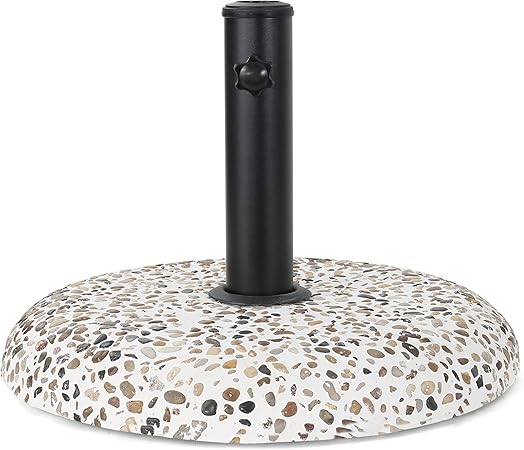 Amazon Com Christopher Knight Home Sahara Outdoor Granite And Stainless Steel Umbrella Base Colorful Stone Black Garden Outdoor