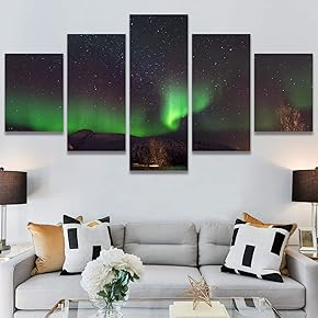 SIGNWIN 5 Panel Canvas Wall Art Astronomy &...