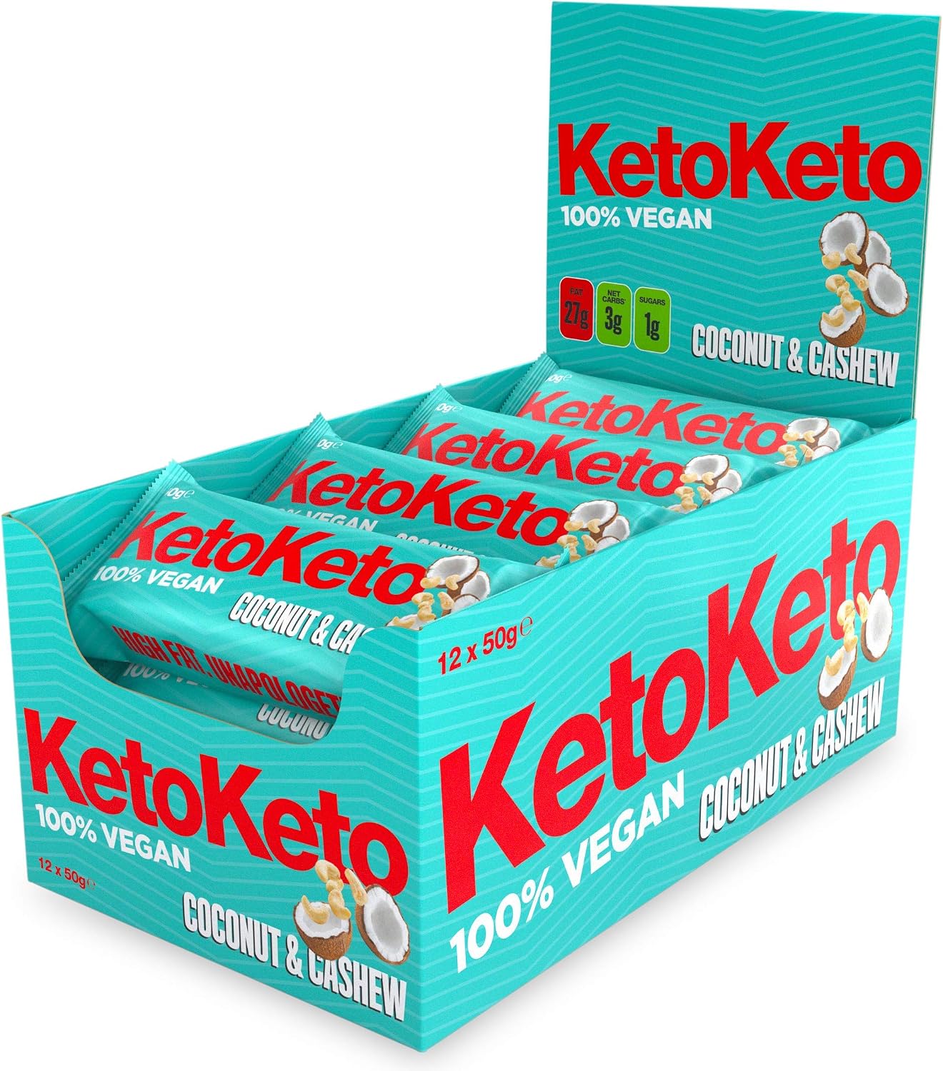 Keto Keto Bars 12 x 50g Keto Snacks Weight Loss