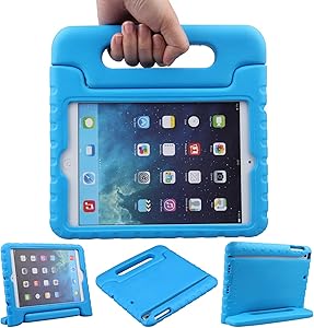 LEFON Kids Case for iPad Mini Shockproof Convertible Handle Light Weight Super Protective Stand Cover Case for Apple iPad Mini 3rd Gen/Mini 2 / Mini 1 (Blue)