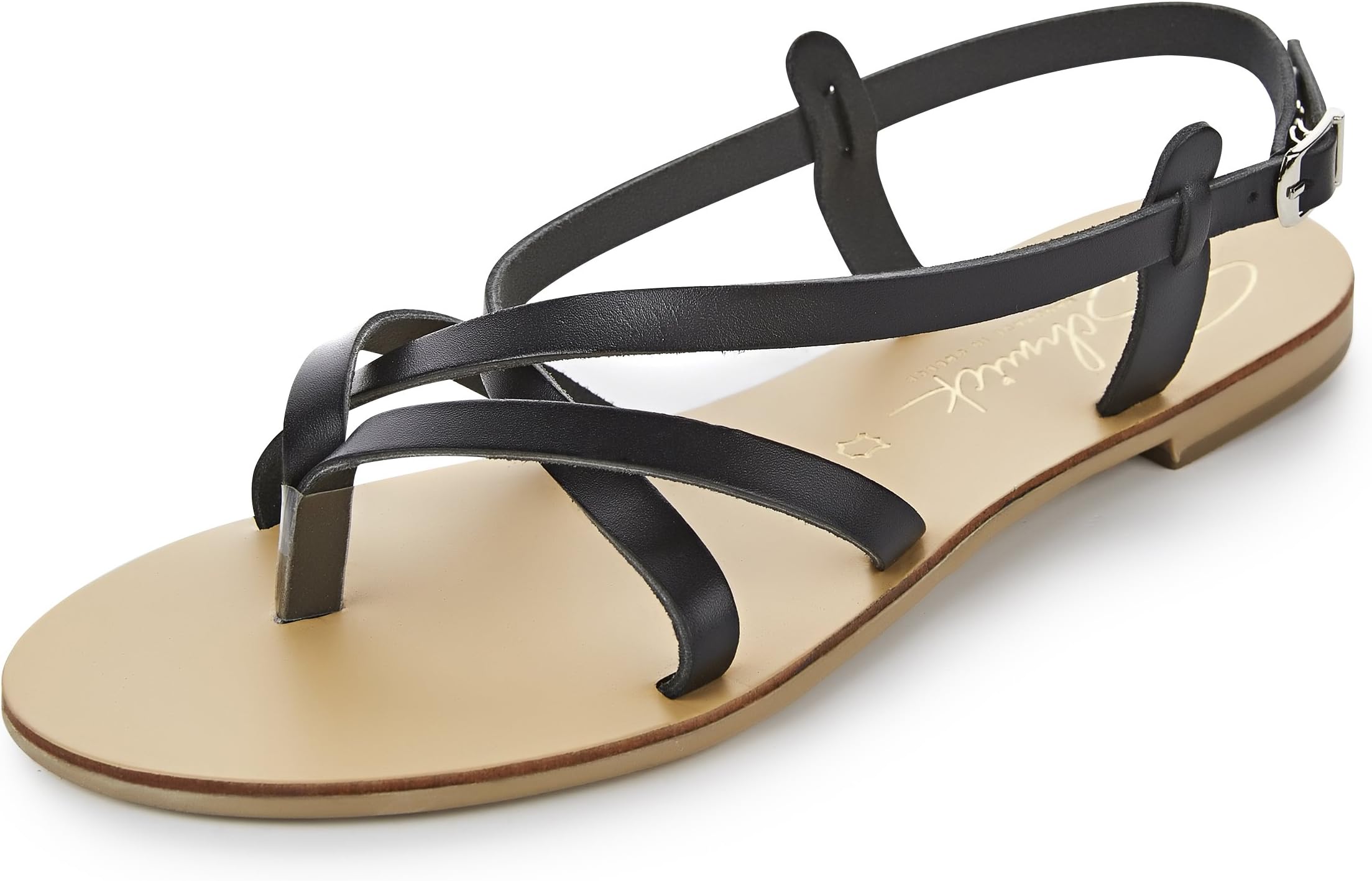 Schmick Artemis Sandals for Women: Ankle Strap Leather Sandals Flat Handmade