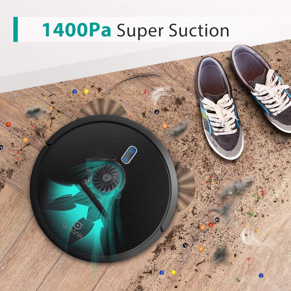 Amarey A800 Robot Vacuum, 1400PA Super Suction, 2.7inch Super Thin, 100mins Long Lasting,Self-Charging, Timing Function, Multiple Cleaning Modes, Best Robot Vacuums for Pet Hair, Hard Floor, Carpet: Home & Kitchen