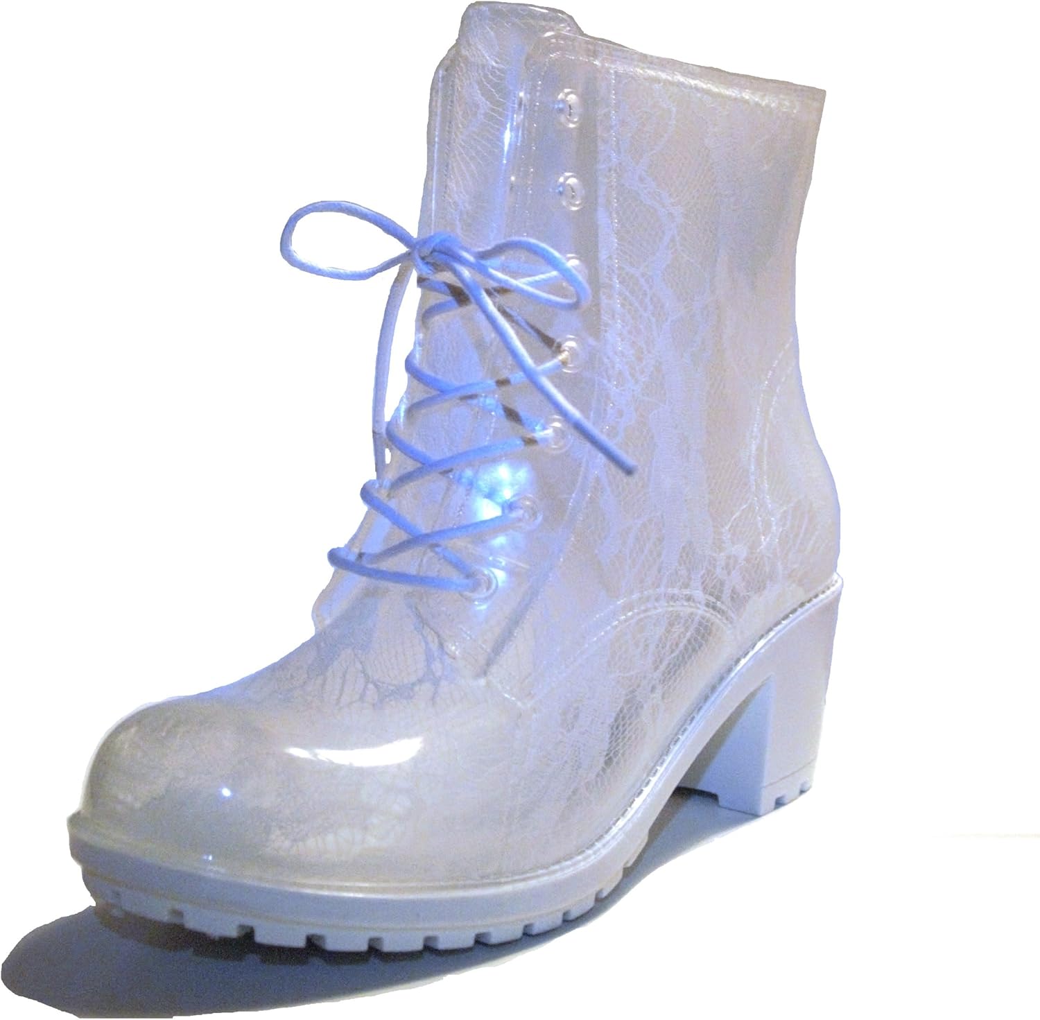 chunky heel rain boots