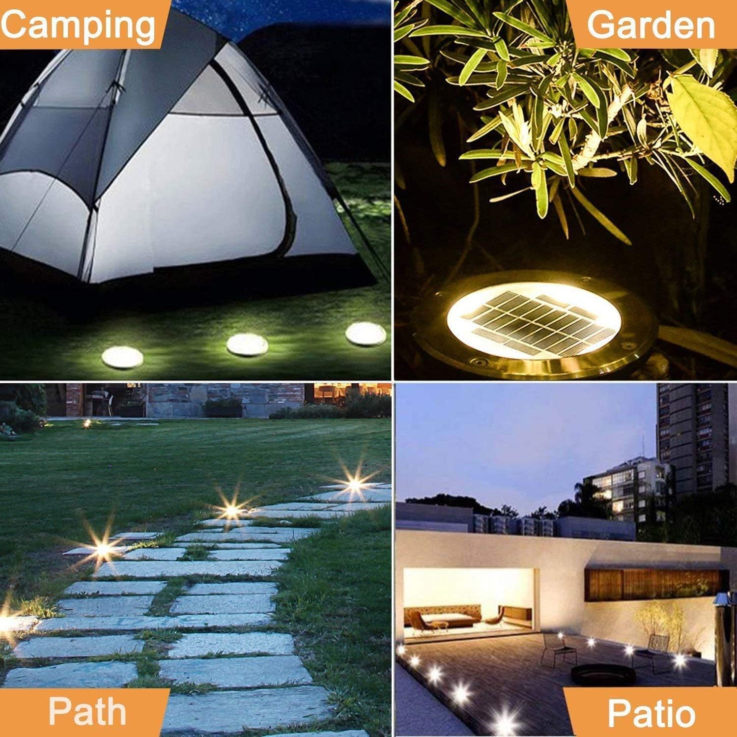 Dekugaa Solar Ground LightsUpgraded Outdoor Garden Waterproof Bright