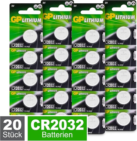 Gp Cr2032 Lithium Knopfzellen 3v Knopfbatterien Cr Amazon De