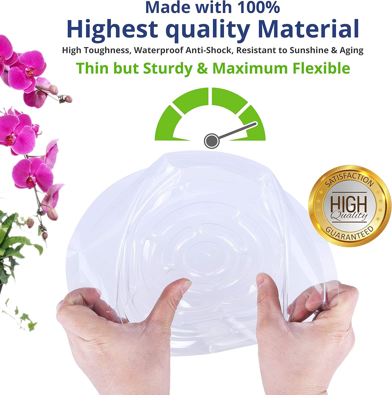 Konanzo Plant Saucer 15 Pack of Clear Plastic Saucers Drip Trays in Assorted Sizes (6 inch/8inch/10inch) Flower Pot Tray for Indoors & Outdoor Plants or Planter pots. (1, 6, 8, 10 inch) : Garden & Outdoor