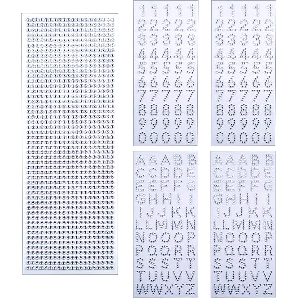 Pegatinas Adhesivas De Diamantes 5 Hojas Etiquetas Autoadhesivas Del Alfabeto Numero Brillo Glitter Letras Para Ninos Craft Decoracion Plata Pegatinas