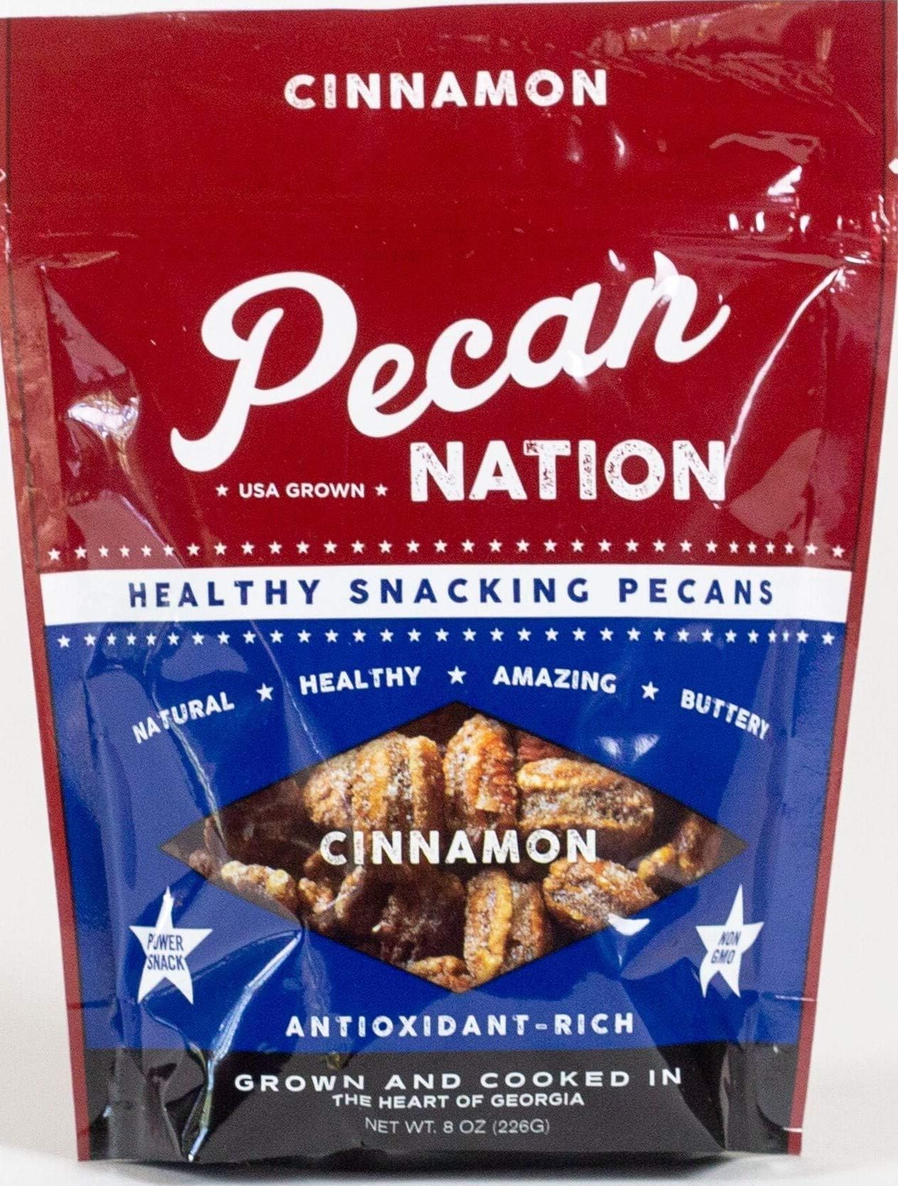 Pecan Nation Cinnamon Pecans 8 oz (12 pack)