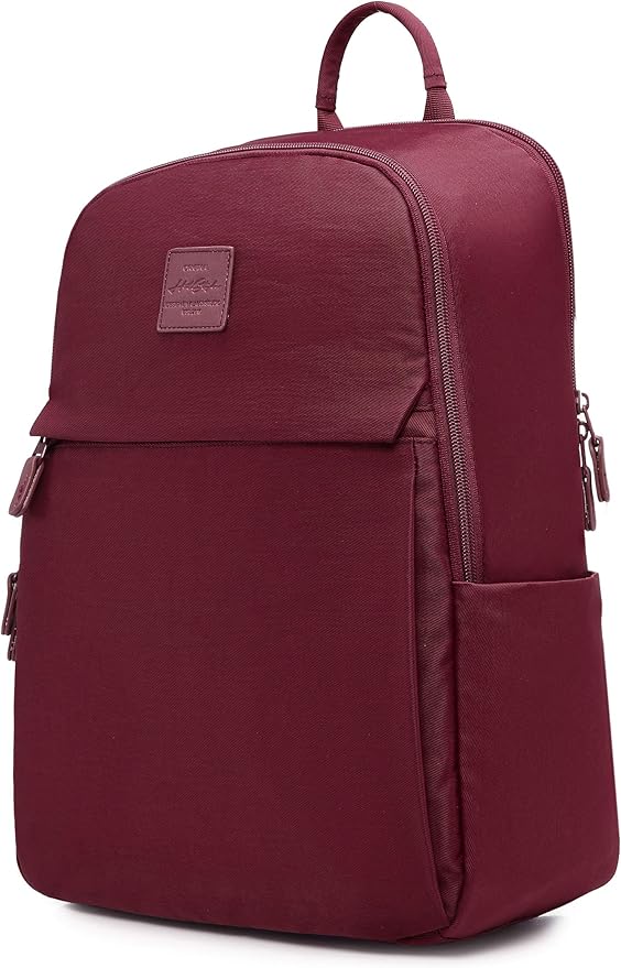 burgundy book bag