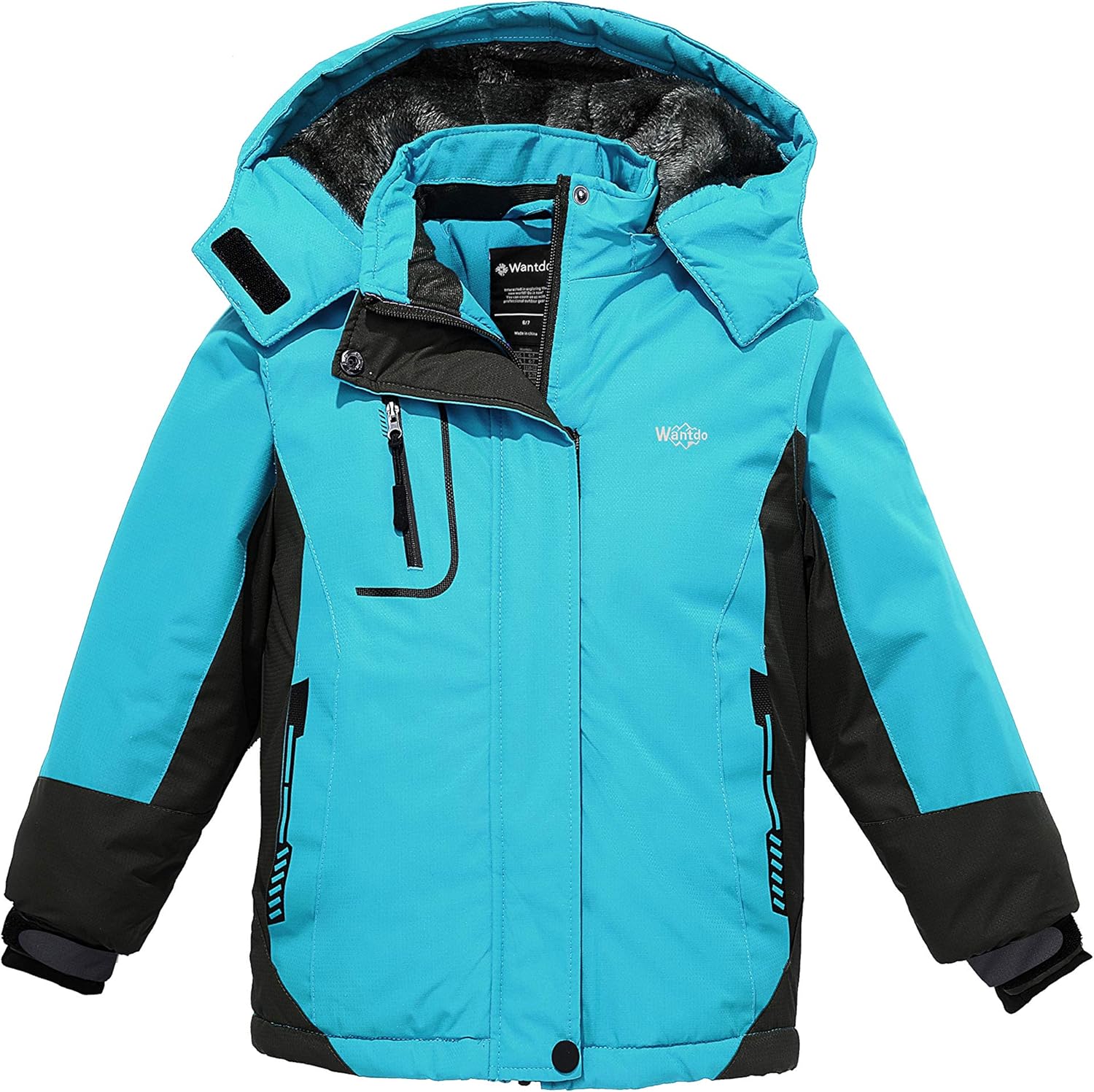 Wantdo Girl's Waterproof Ski Jacket Hooded Fleece Winter Snow Coat Windproof Raincoats Mountain Outwear: Clothing