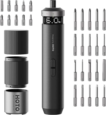 PixelDrive Elektrischer Schraubendreher Set, 30 Bits, USB-C