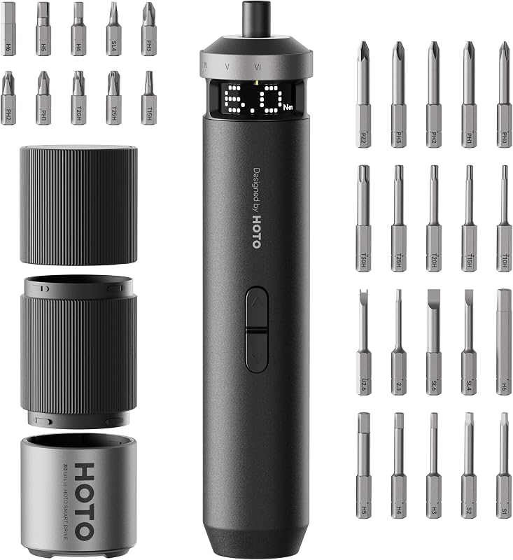 PixelDrive Elektrischer Schraubendreher Set, 30 Bits, USB-C