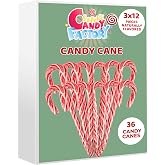 Naturally Flavored Peppermint Candy Canes 12 Pieces 3 Packs Total 36 Pieces | Individually Wrapped, Classic Holiday Mint Flavor, Christmas Treats &amp; Decorations