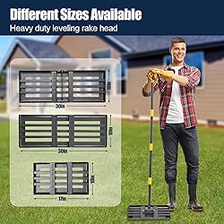 72" Heavy Duty Lawn Leveling Rake - 17x10in