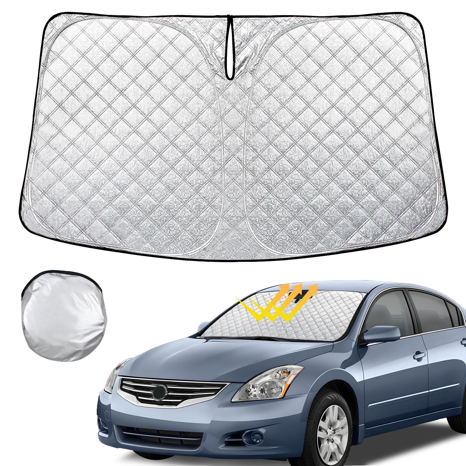 Photo 1 of Rilsen Windshield Sun Shade for 2007 2008 2009 2010 2011 2012 Nissan Altima Thicken 4-Layer Foldable Front Window Sunshade Cover Sun Visor Protector Block UV Rays