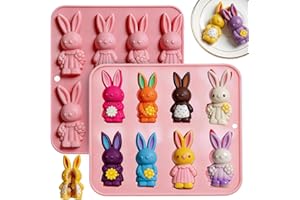 Easter Silicone Chocolate Molds, Silicone Bunny Shaped Mold for Cake Chocolate Candy Soap, Baking Molds for Indoor Kitchen Pa