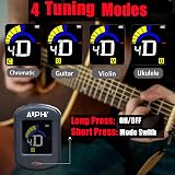 AUPHY Rechargeable Clip-On Tuner Guitar Ukulele Violin 440Hz LED Display view 3