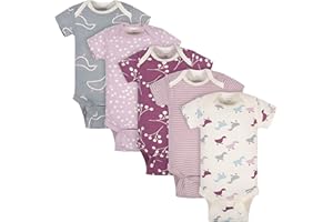 Grow by Gerber baby-girls 5-pack Short-sleeve Onesies Bodysuits