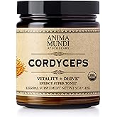 Anima Mundi Apothecary Cordyceps Mushroom Powder - Real Organic Cordyceps Mushroom Powder - Supplement for Liver and Immune Support - Add to Food, Coffee, Tea and More (5oz / 141g)