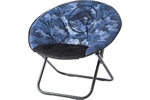 Idea Nuova Jurassic World Plush Folding Saucer™ Chair with 32" Folding and Metal Frame for Kids,Teens,Adults, Large