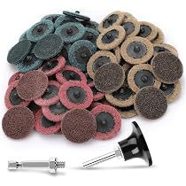 NYXCL 50Pcs Quick Change Discs Set, 60 Grit 2 inch A/O Sanding Discs with 1/4 Holder, for Die Grinder Surface Prep Strip Grind Polish Finish Burr Rust Paint Removal, Surface Conditioning Discs