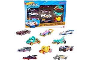 Hot Wheels Toy Cars & Trucks, Let’s Race 10-Pack, Set of 10 1:64 Scale Vehicles from The Animated Netflix Show for Play or Display (Styles May Vary) (Amazon Exclusive)