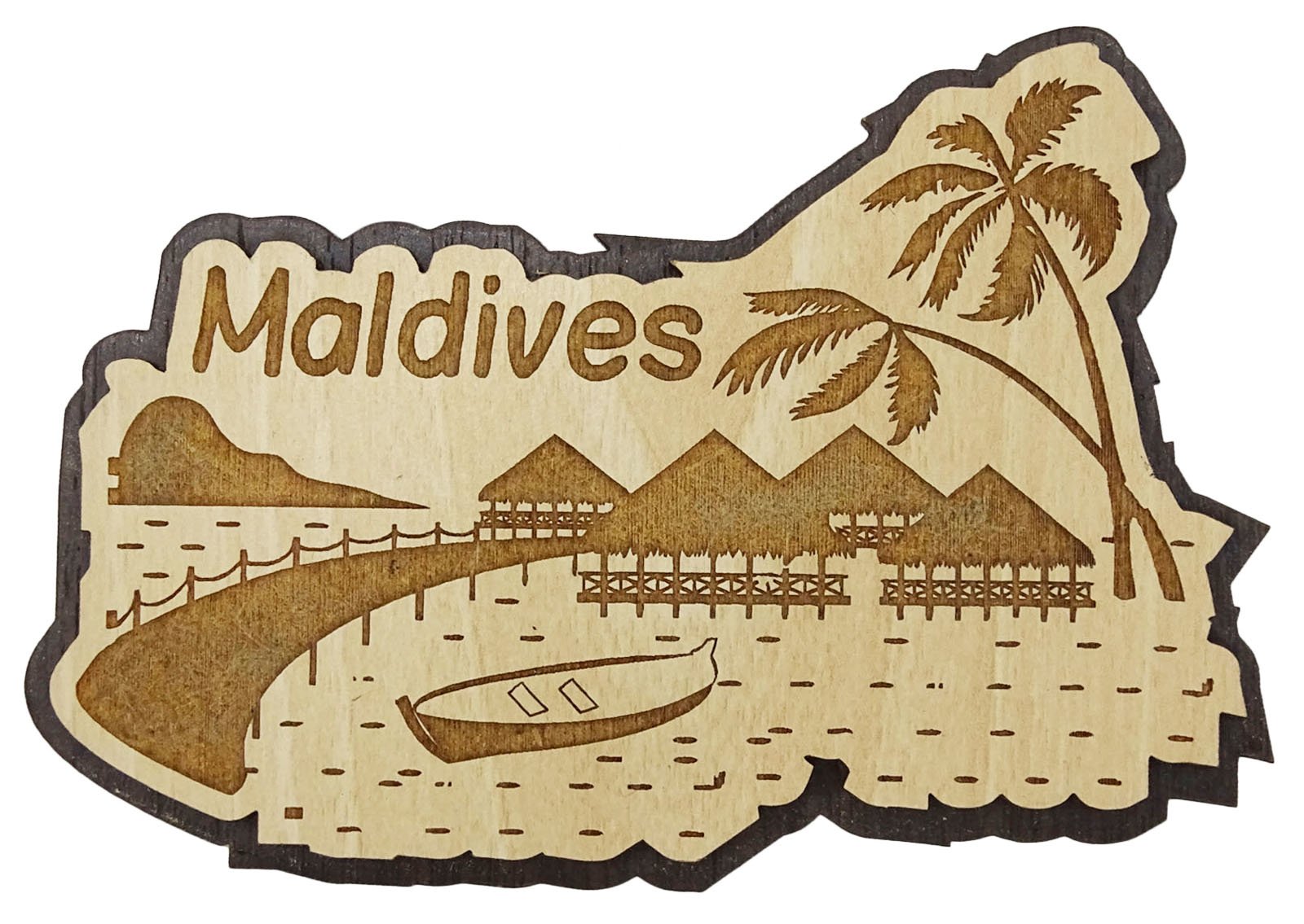 Printtoo Maldives Wooden Fridge Magnet Souvenir Gift Collectibles
