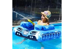 Inflatable Tank Pool Floats Kids - Jasonwell Toddler Pool Floaties Swimming Pool Tank with Water Cannon Gun Swim Floaty Rafts Lake Beach Party Pool Toys for Boys Girls Toddlers Kids