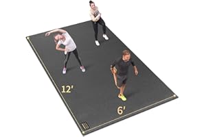 GXMMAT Extra Large Exercise Mat 16'x6'/12'x6'/10'x6'/8'x6'(7mm), Extra Wide Workout Mats for Home Gym Flooring, Non-Slip Thick Durable Cardio Mat for MMA,Plyo,Jump Rope,Weights,Fitness,Shoe-Friendly