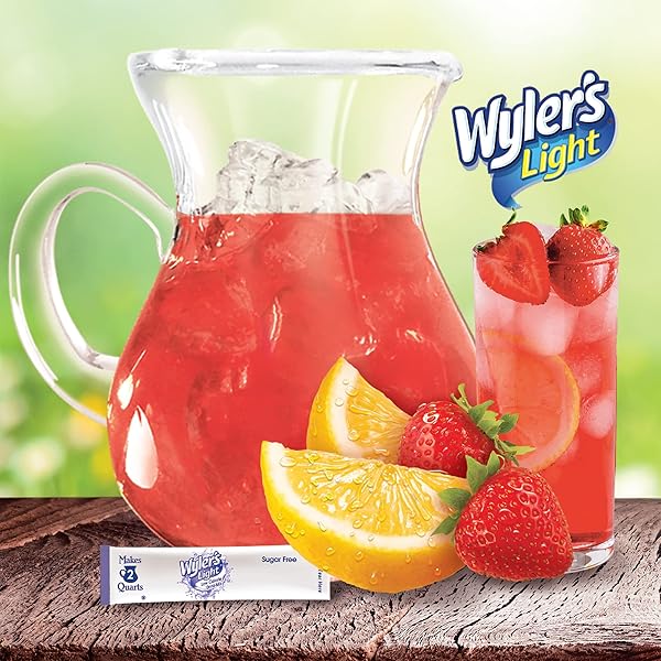 WYLER’S LIGHT PITCHER PACKS, WATER DRINK MIX, STRAWBERRY LEMONADE,6 PITCHER PACKETS